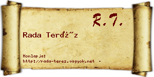 Rada Teréz névjegykártya